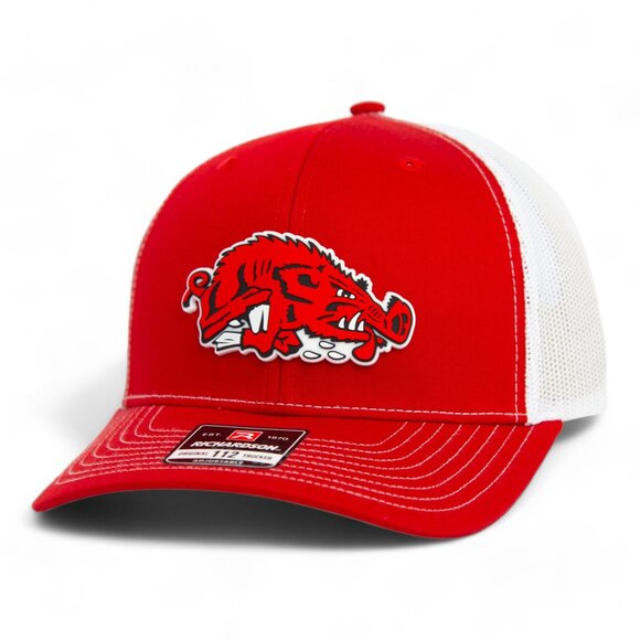 Arkansas Razorbacks Slobbering Hog 3D Snapback Trucker Hat- Red/ White - Picture 1 of 3